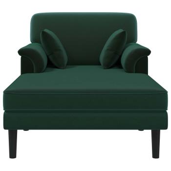Chaiselongue Dunkelgrün Samt