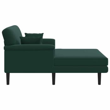 Chaiselongue Dunkelgrün Samt