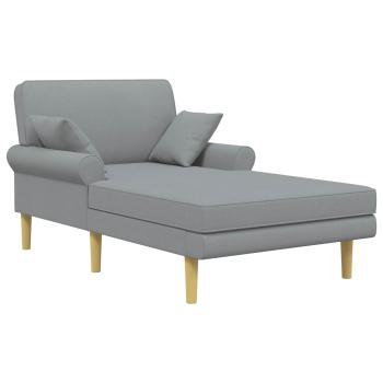 ARDEBO.de - Chaiselongue Hellgrau Stoff