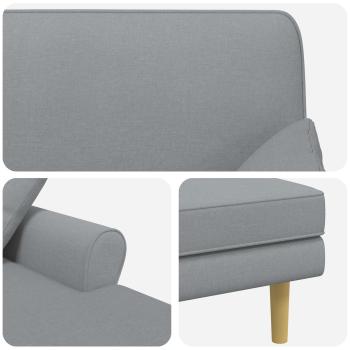 Chaiselongue Hellgrau Stoff