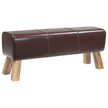 ARDEBO.de - Bank 110 x 30 x 45 cm Echtes Leder Dunkelbraun