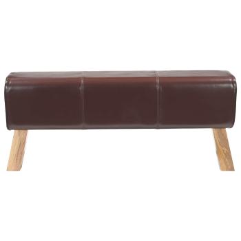 Bank 110 x 30 x 45 cm Echtes Leder Dunkelbraun