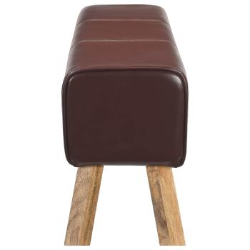 Bank 110 x 30 x 45 cm Echtes Leder Dunkelbraun