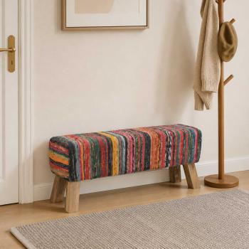 ARDEBO.de - Bank 110 x 30 x 45 cm Echtes Leder Mehrfarbig