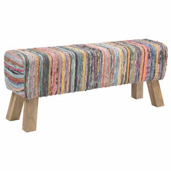 Bank 110 x 30 x 45 cm Echtes Leder Mehrfarbig