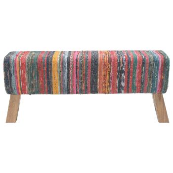 Bank 110 x 30 x 45 cm Echtes Leder Mehrfarbig