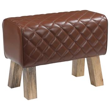 ARDEBO.de - Bank 60 x 30 x 45 cm Echtes Leder Diamant-Braun