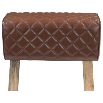Bank 60 x 30 x 45 cm Echtes Leder Diamant-Braun