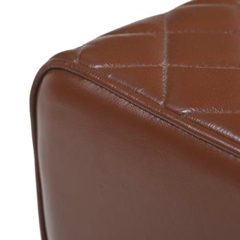 Bank 60 x 30 x 45 cm Echtes Leder Diamant-Braun