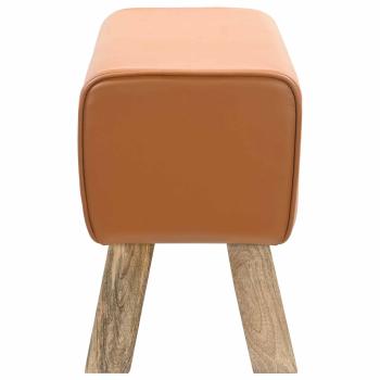 Bank 60 x 30 x 45 cm Echtes Leder Braun