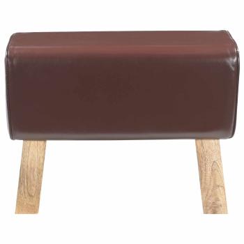Bank 60 x 30 x 45 cm Echtes Leder Dunkelbraun