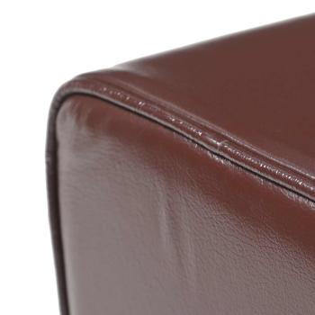 Bank 60 x 30 x 45 cm Echtes Leder Dunkelbraun