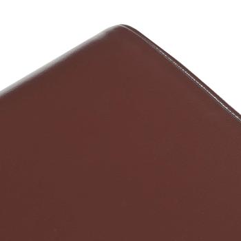 Bank 60 x 30 x 45 cm Echtes Leder Dunkelbraun
