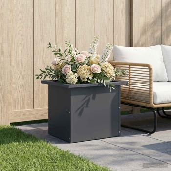 ARDEBO.de - Garten-Pflanzkübel mit LED Antrazit 30 × 40 × 30 cm Stahl