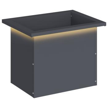 Garten-Pflanzkübel mit LED Antrazit 30 × 40 × 30 cm Stahl
