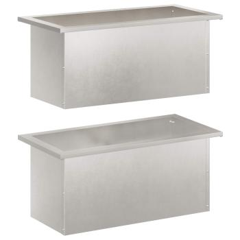 Garten-Pflanzkübel mit LED 2 stk. Silber 30 × 60 × 30 cm