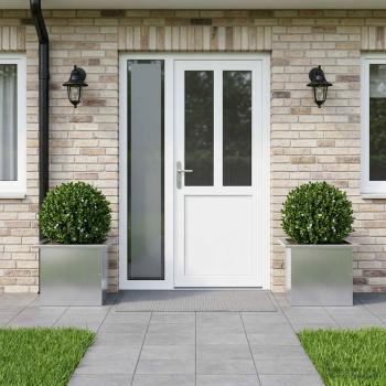 ARDEBO.de - Garten-Pflanzkübel mit LED 2 stk. Silber 30 × 40 × 30 cm