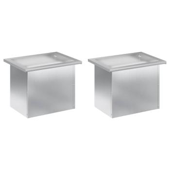 Garten-Pflanzkübel mit LED 2 stk. Silber 30 × 40 × 30 cm