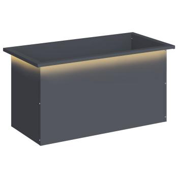 Garten-Pflanzkübel mit LED Antrazit 40 x 80 x 40 cm Stahl
