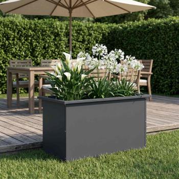 Garten-Pflanzkübel mit LED Antrazit 40 x 80 x 40 cm Stahl