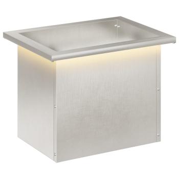 Garten-Pflanzkübel mit LED Silber 30 × 40 × 30 cm Edelstahl
