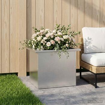 Garten-Pflanzkübel mit LED Silber 30 × 40 × 30 cm Edelstahl