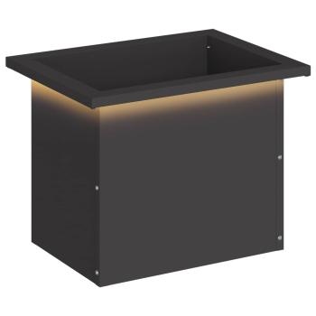 Garten-Pflanzkübel mit LED Schwarz 30 x 40 x 30 cm Stahl