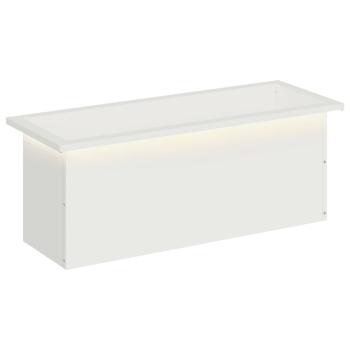 Garten-Pflanzkübel mit LED Weiß 30 x 80 x 30 cm Stahl