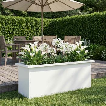 Garten-Pflanzkübel mit LED Weiß 30 x 80 x 30 cm Stahl