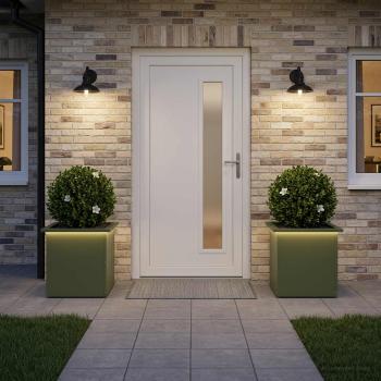 ARDEBO.de - Garten-Pflanzkübel mit LED 2 stk. Olivgrün 40 x 40 x 40 cm