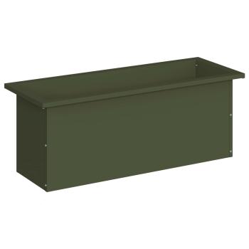 Garten-Pflanzkübel mit LED Olivgrün 30 x 80 x 30 cm Stahl