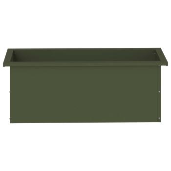 Garten-Pflanzkübel mit LED Olivgrün 30 x 80 x 30 cm Stahl