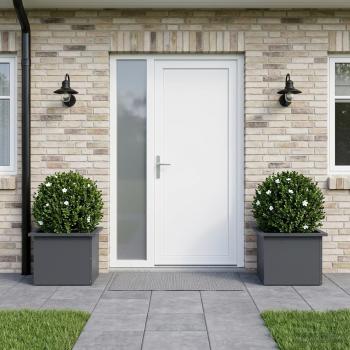 ARDEBO.de - Garten-Pflanzkübel mit LED 2 stk. Antrazit 30 × 40 × 30 cm
