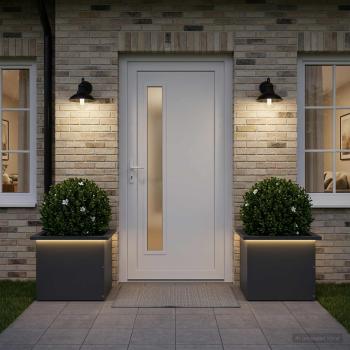 Garten-Pflanzkübel mit LED 2 stk. Antrazit 30 × 40 × 30 cm