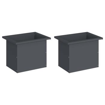 Garten-Pflanzkübel mit LED 2 stk. Antrazit 30 × 40 × 30 cm