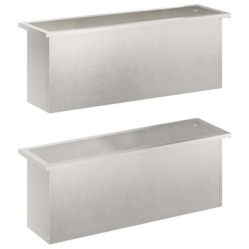 Garten-Pflanzkübel mit LED 2 stk. Silber 30 × 100 × 30 cm
