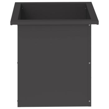Garten-Pflanzkübel mit LED 2 stk. Schwarz 40 x 40 x 40 cm Stahl