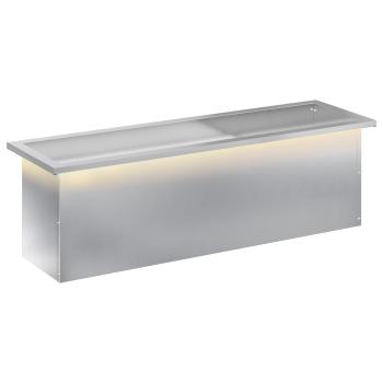 Garten-Pflanzkübel mit LED Silber 30 × 100 × 30 cm
