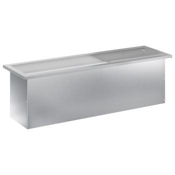 Garten-Pflanzkübel mit LED Silber 30 × 100 × 30 cm