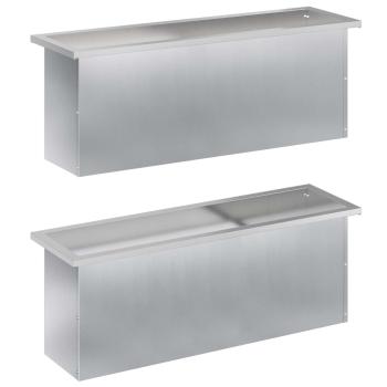 Garten-Pflanzkübel mit LED 2 stk. Silber 30 × 100 × 30 cm