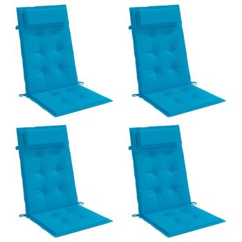 Hochlehner-Auflagen 4 Stk. Hellblau Oxford-Gewebe