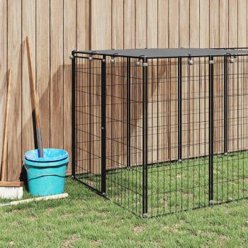 Hundezwinger Schwarz 330x110x110 cm Stahl