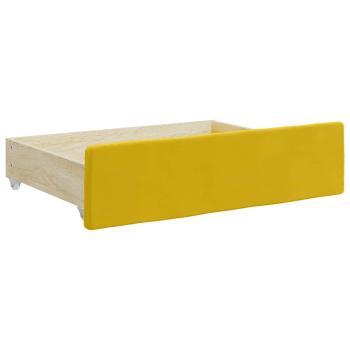 Tagesbett Ausziehbar mit Schubladen Gelb 100x200 cm Samt