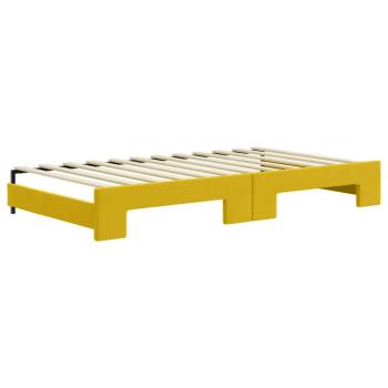Tagesbett Ausziehbar mit Matratzen Gelb 100x200 cm Samt