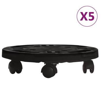 Pflanzenroller 5 Stk. 30 cm Durchmesser Schwarz 170 kg