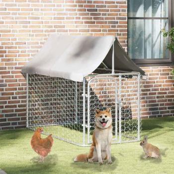 ARDEBO.de - Outdoor-Hundezwinger mit Dach 200x100x150 cm