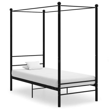 ARDEBO.de - Himmelbett Schwarz Metall 100x200 cm