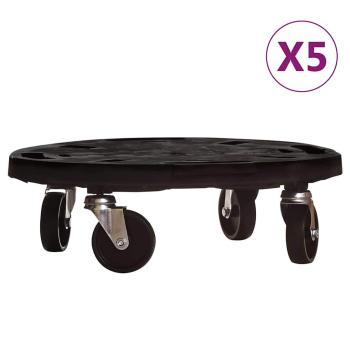 Pflanzenroller 5 Stk. 40 cm Durchmesser Schwarz 275 kg