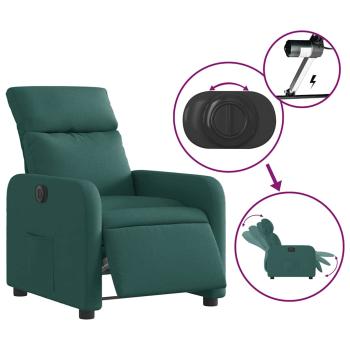 Relaxsessel Elektrisch Dunkelgr?n Stoff