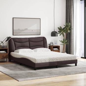 Bett mit Matratze "Hvar" Dunkelbraun 160x200 cm Stoff